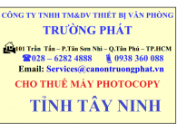 Cho thuê máy Photocopy tại Tây Ninh